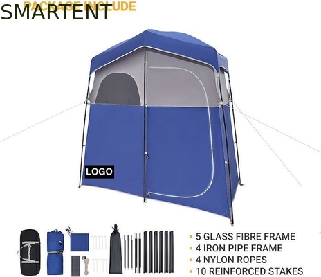 2.11*1.07*2.13M Blue Waterproof Polyester Instant Pop Up Privacy Tents With Full Coverage Zippered Door And Windows supplier