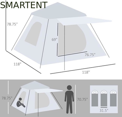 118*118*78.75Inch 2-3 Person Waterproof Automatic Pop Up Camping Tent with Fiberglass Poles and Mesh Windows supplier