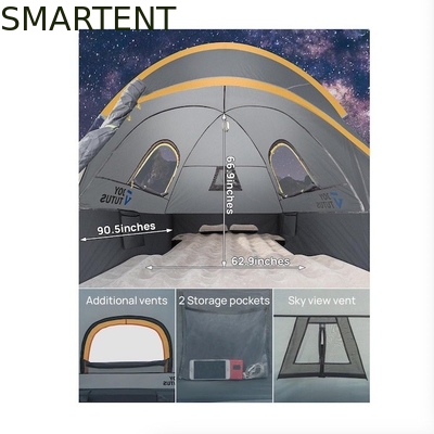 Outdoor 2.17*1.60*1.70M Grey PU2000 Waterproof Polyester 2Person Pickup Camping Tent With Fiberglass Pole supplier