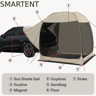 2.13*2.13*2.18M Beige Color UV Protection Waterproof Coated Polyester Pop Up Sport Utility Vehicle Camping Tent supplier
