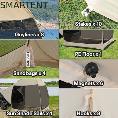 2.13*2.13*2.18M Beige Color UV Protection Waterproof Coated Polyester Pop Up Sport Utility Vehicle Camping Tent supplier