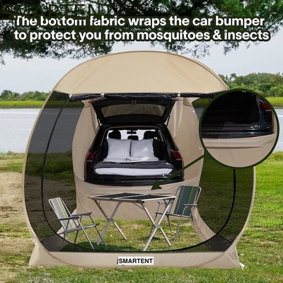 2.13*2.13*2.18M Beige Color UV Protection Waterproof Coated Polyester Pop Up Sport Utility Vehicle Camping Tent supplier