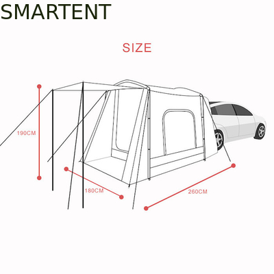 Outdoor 260*180*190CM Grey Color Waterproof PU2000MM Coated Polyester 210D Easy Setup Off Road Vehicle Camping Shelter supplier