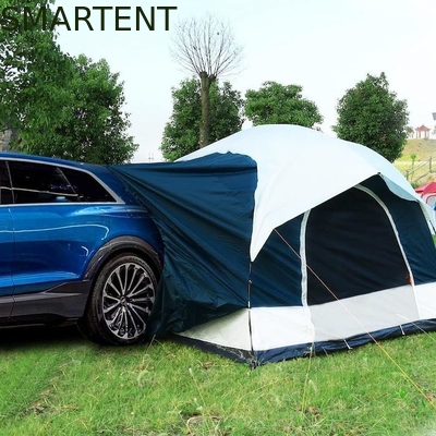 2.44*2.44*2.19M 6 Person Blue Waterproof Coated Polyester Car Camping Tent With 2 Windows 4 Season Quick Setup supplier