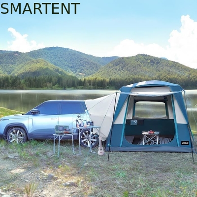 3.05*2.44*2.21M Customizable 4 Season Blue Color Waterproof PU2000MM Coated Polyester Mobile Car Camping Tent supplier