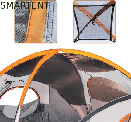 4.57*2.74*1.78M 8-Person Outdoor Double Layer Grey Waterproof Coated Polyester Camping Tent For 3-Season Activities supplier