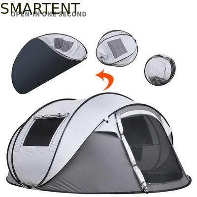 280*200*130CM Grey Waterproof PU2000MM Coated 190T Polyester 4-Season Pop Up Tent Boat With Mesh Windows For Camping supplier