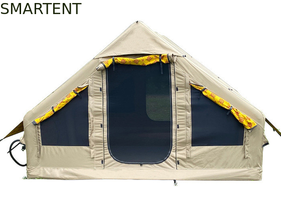 395*300*200CM Waterproof Khaki Oxford 600D PVC 4-8 Person UV Resistant Blow Up Camping Tent For Outdoor Camping supplier