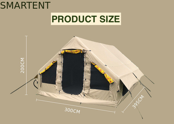 395*300*200CM Waterproof Khaki Oxford 600D PVC 4-8 Person UV Resistant Blow Up Camping Tent For Outdoor Camping supplier