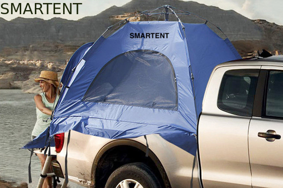 210*165*176CM Blue 210D Polyester Waterproof Automatic Fiberglass Frame Pick Up Truck Tent supplier