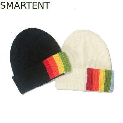 Outdoor White Color Recycle Sustainable RPET Knitted Beanie Adult Size For Winter supplier