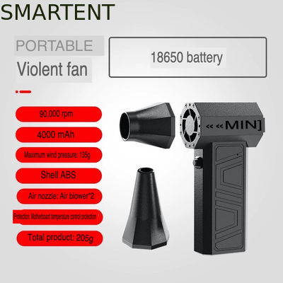 Black 90000rpm 4000mah Pocket Violent Turbo Fan For Outdoor Cool Camping supplier