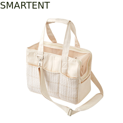 38*18*30CM Beige Canvas Kitty Travel Hangbag Endearing Pet Accouterments Should Bag With Soft Fabric Collection supplier