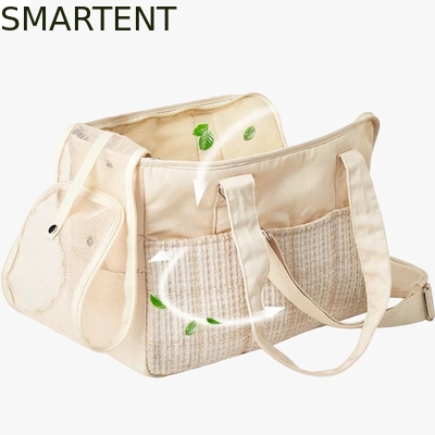38*18*30CM Beige Canvas Kitty Travel Hangbag Endearing Pet Accouterments Should Bag With Soft Fabric Collection supplier