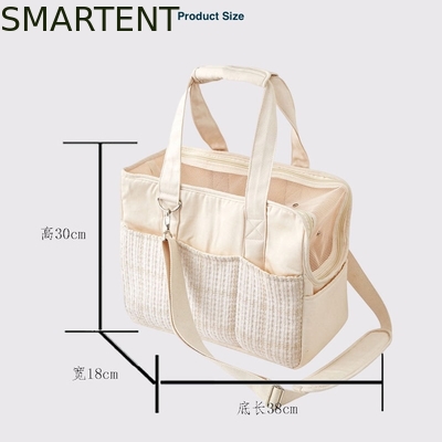 38*18*30CM Beige Canvas Kitty Travel Hangbag Endearing Pet Accouterments Should Bag With Soft Fabric Collection supplier