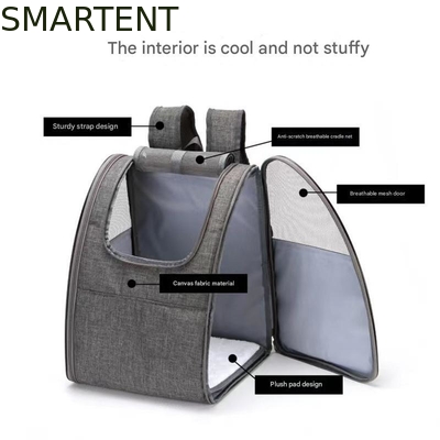 34*28*42CM Grey Foldable Pet Backpack Soft Fabric Pretty Kitty Backpack Cute/Fun/Playful Style For Perfect supplier