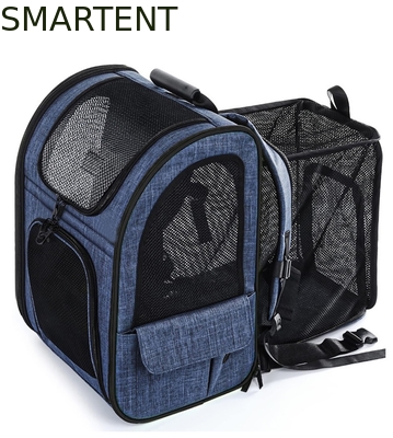 Outdoor 33.5*27*42CM Blue Cationic Oxford Expandable Pet Travel Backpack Soft Fabric Lovely Pet Necessities For Your Satisfied Companions supplier
