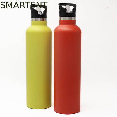 Customized Multi-Capacity Painting Yellow Color 304 Stainless Steel Outdoor American Style Wide Mouth Insulated Workout Water Bottles With Carrying Handle supplier