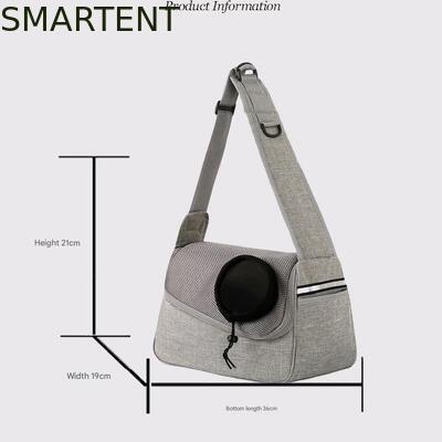 36*19*12CM Unisex Durable Washable Non toxic Lovely Durability Gray Oxford Pet Outing Shoulder Bag supplier