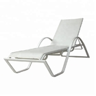 Outdoor Leusure Equipment Anti Rust White Aluminum Frame Plastic PVC Mesh Back Stackable Beach Lounge Chair supplier