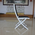 European White Foldable Beach Lounge Chair PVC Mesh Back Aluminum Frame supplier