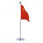 Outdoor Advertising Flag 100% Polyester 30cm Heigh Satin Desk Country Banner Single Pole Stand CMYK Printing supplier