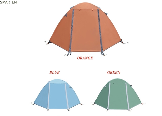 150*210*120cm Waterproof Orange 210D Polyester Ripstop Coated PU3500+ Outdoor Camping Tents Fit For 2~3 People supplier