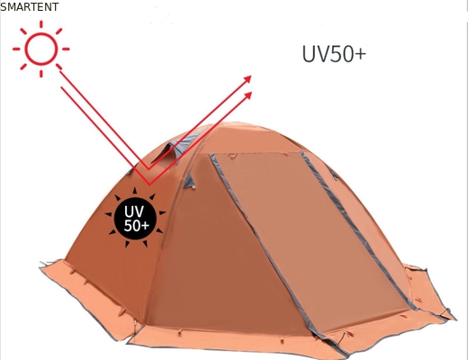 210X180X130cm Orange Waterproof PU2000mm Coated 190T Polyester Cozy Camping Tent supplier
