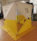 200D Polyester Oxford Outdoor Camping Tents PU Coated Pop Up Work Tent White Yellow supplier