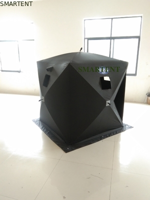 147X147X165CM Black Outdoor Work Tent Fiberglass Waterproof Coated Polyester 150D One Man Flip Over Ice Shelter supplier