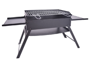 Black Chromed Steel Charcoal Camping Barbecue Grill Mini Foldable 86X33.5X43cm supplier