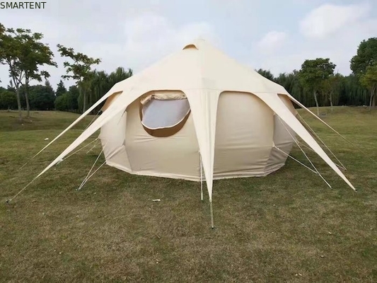 300*300*200CM 5M 280GSM Beige Waterproof Coated Cotton Lotus Design Glamping Outdoor Camping Tent supplier