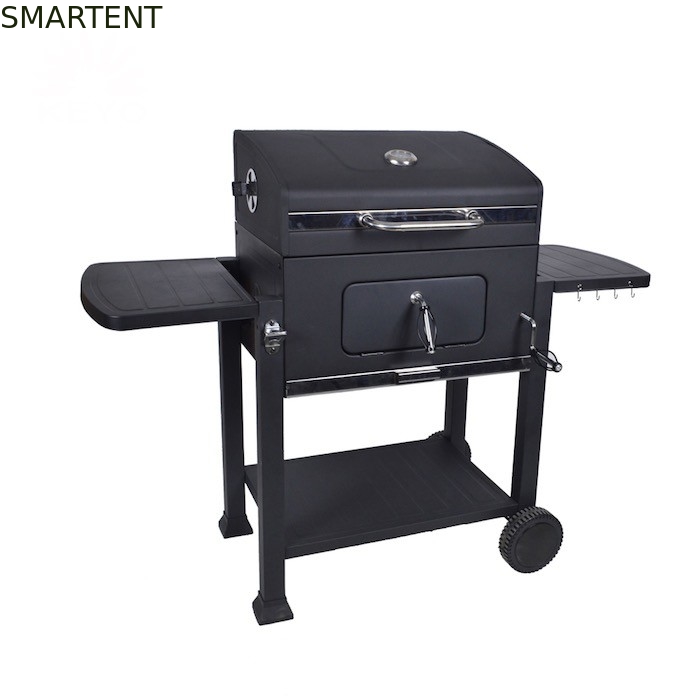 Black Powder Coated 24 Inch Garden Barbecue Grill Charcoal Trolley Bbq supplier