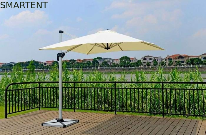 2.5M Deluxe Rome Aluminum Patio Umbrella , Outdoor Offset Umbrella With Granite Stand supplier
