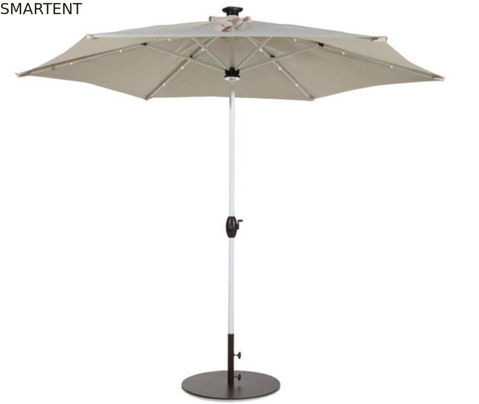 Solar LED Light Canopy Patio Umbrella , Outdoor Furniture Umbrella Garden Sun Shades Parasols supplier
