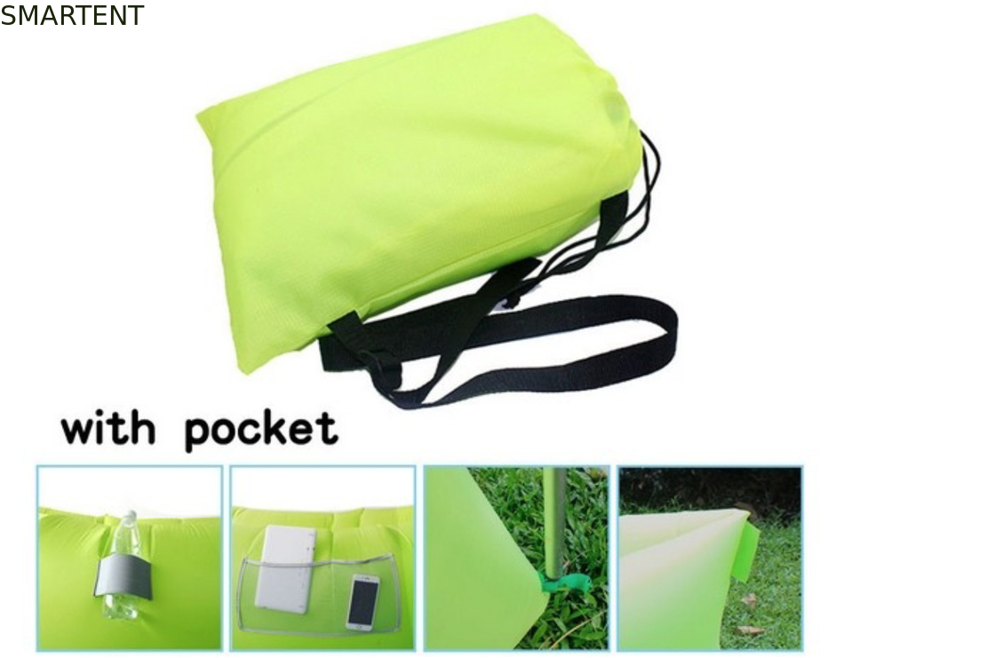 Outdoor Neon Waterproof Ripstop Nylon 260x70cm Mountain Sleeping Bags Beach Inflatable Lazy Air Sofa supplier