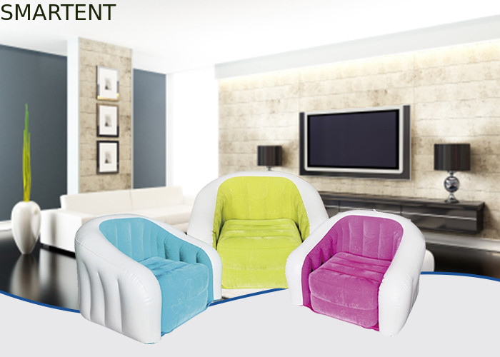 Amazing Colored Inflatable Sofa Chair Flocking PVC Material 74X74X64 cm supplier