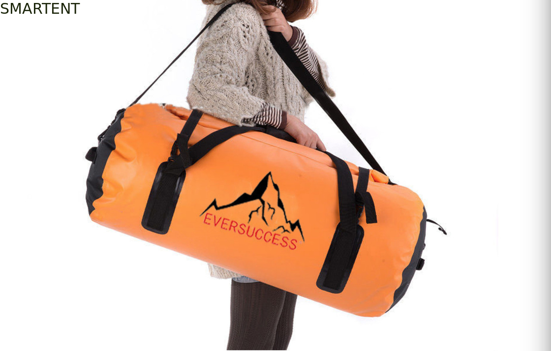 60L Orange Waterproof Travel Bags 600D Sports Duffel Bag Holdall Shoulder supplier