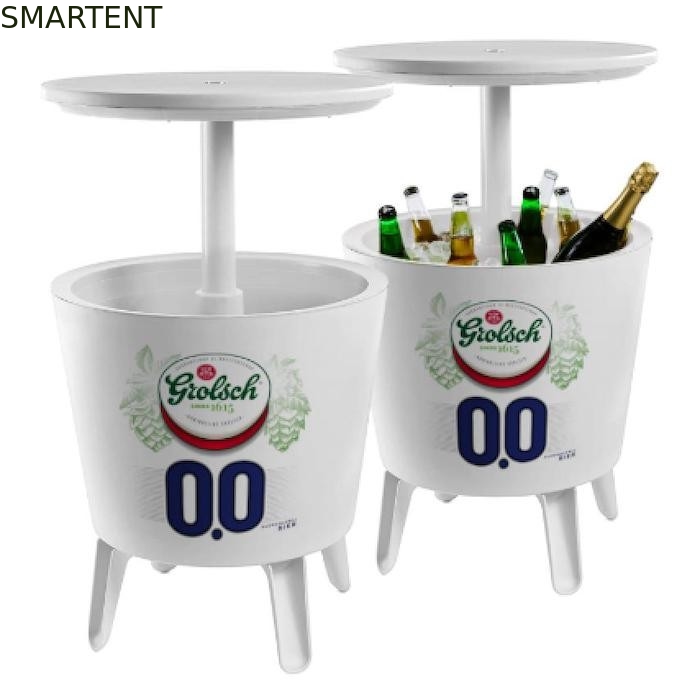 Outdoor Modern Multifunctional White Color Plastic Table Cooler Box 49.5DX57Hcm supplier
