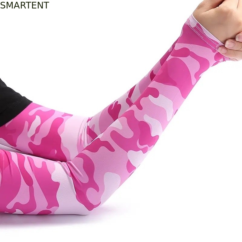 Polyester Lycra Compression Cooling Cycling Arm Sleeves For Outdoor Sports Sunscreen supplier