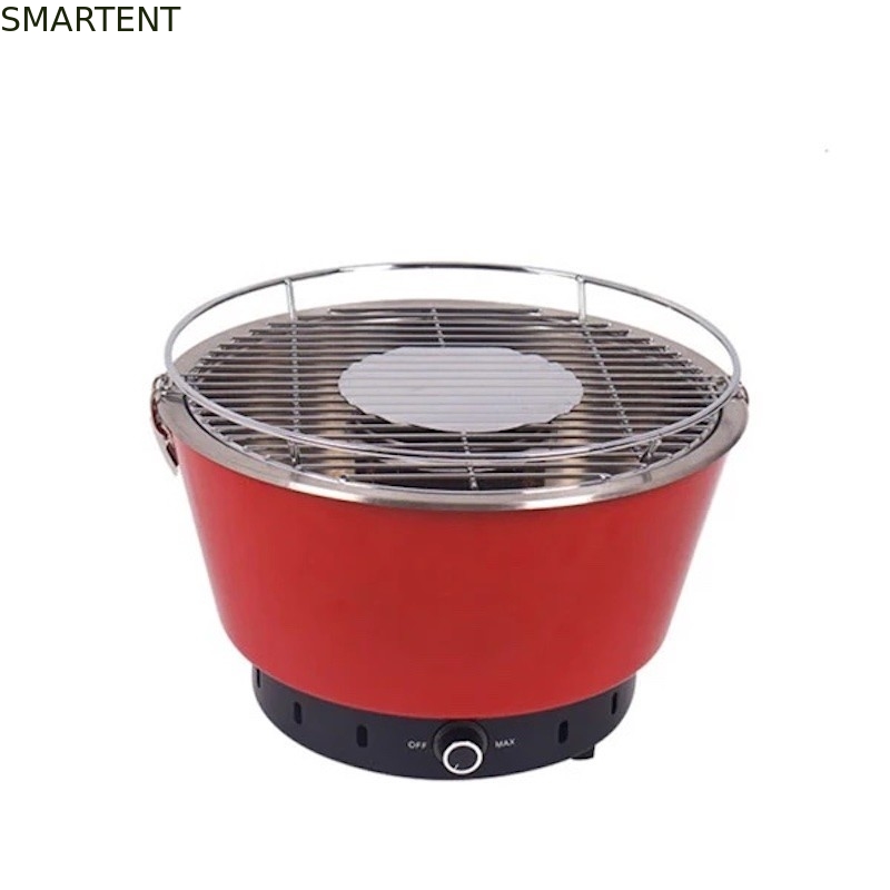 35X24.5CM Portable Outdoor Red Metal Steel Charcoal BBQ Grill With Adjustable Ventilation supplier