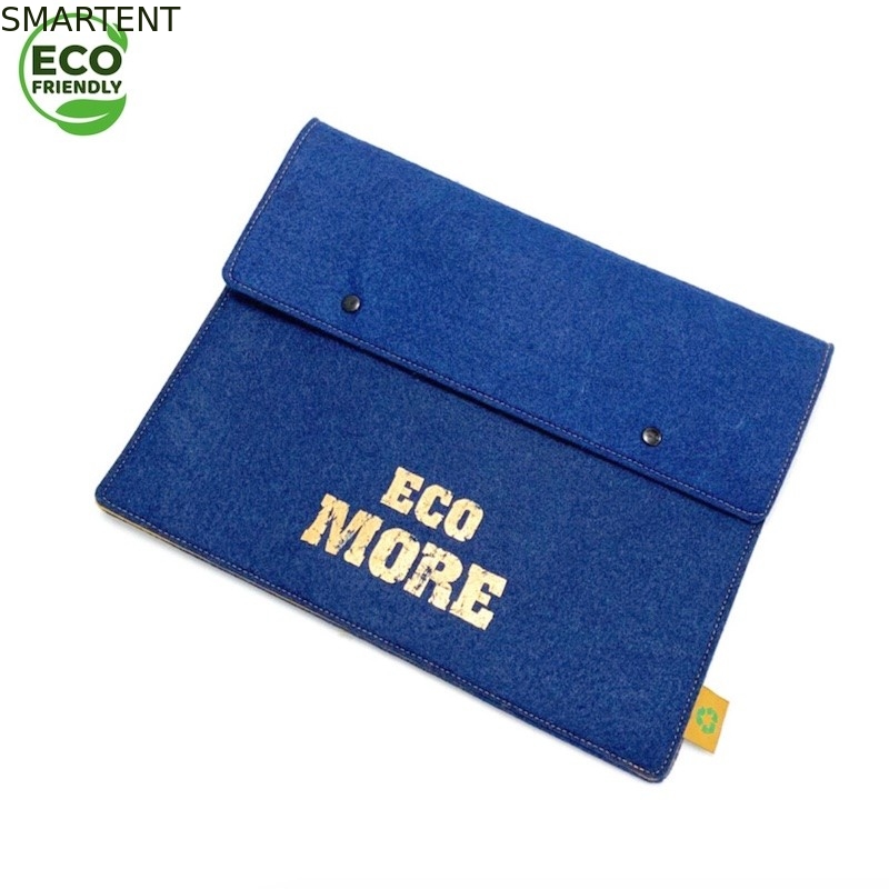 Blue Color Eco Friendly Accessories RPET Felt Laptop Sleeve Portable Custom 13'' supplier