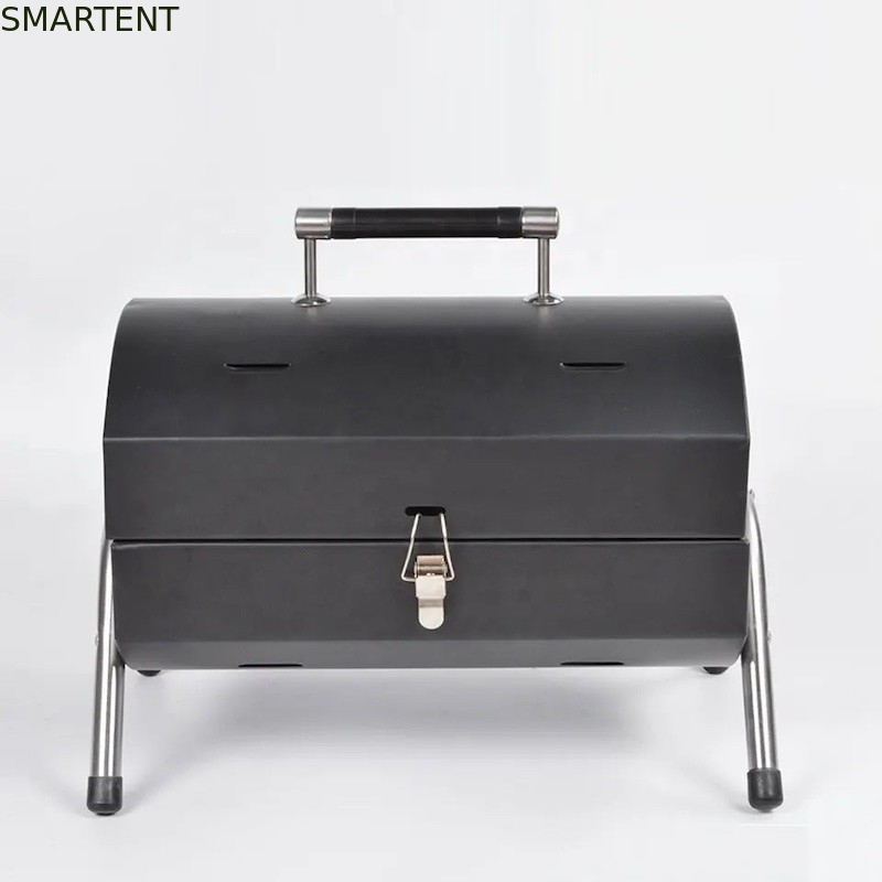 Cool Portable Folding Oil Drum Barbeque Cylinder Charcoal Grill For Outdoor Camping supplier