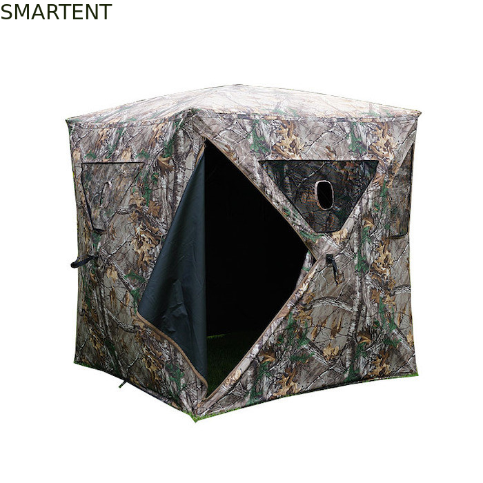 Camouflage PU Coated 210D Polyester Waterproof Hunting Tent Windows 1 - 2 Person 147*147*170CM supplier