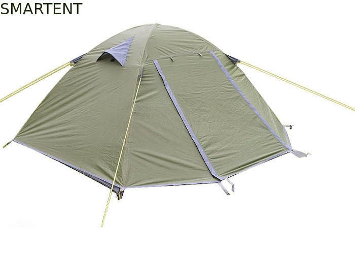 Outdoor Camping Parent-Child Equipment 210*110CM Double Layer Waterproof Green PU Coated 190T Trekking Tent supplier