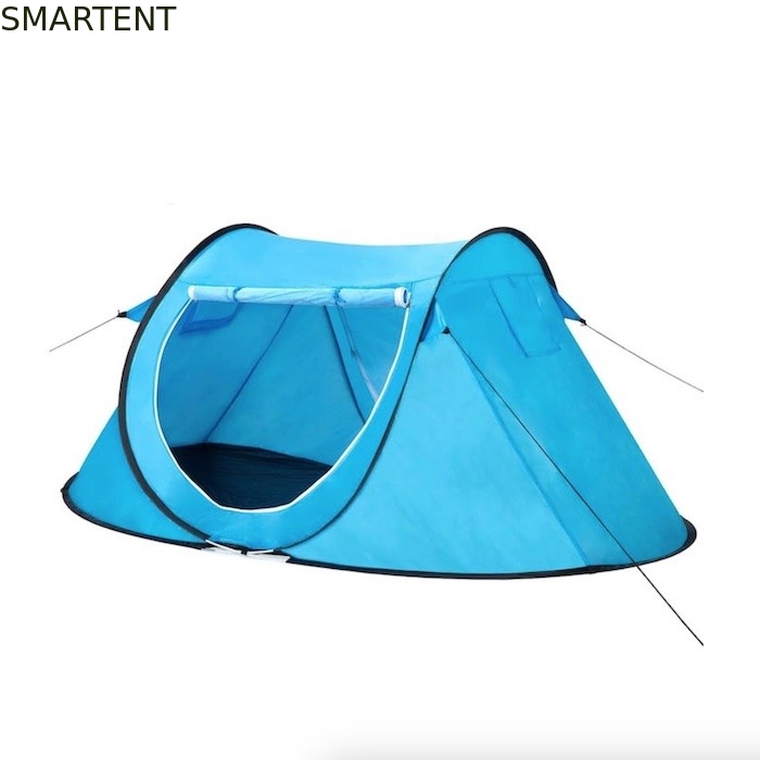 86.6*37.4*47.2Inch Blue Pop Up Camping Tent With Ventilated Mesh Windows 2 Person Capacity Waterproof Design supplier