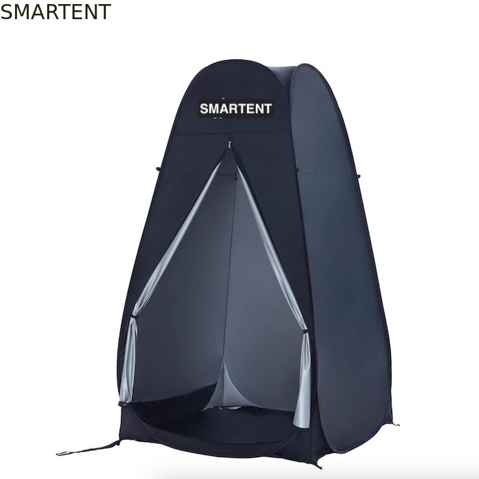 120*120*200CM Black Pop Up Privacy Tents With Zippered Doors Silver Coated Polyester Waterproof Camping Shelter supplier