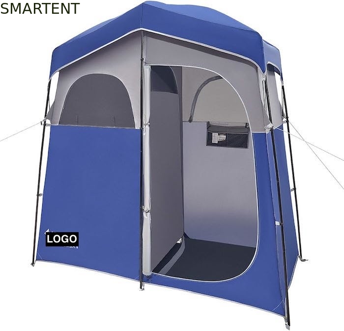 2.11*1.07*2.13M Blue Waterproof Polyester Instant Pop Up Privacy Tents With Full Coverage Zippered Door And Windows supplier