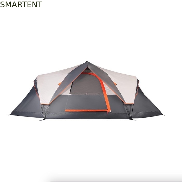 410*210*140CM Grey Polyester 6-Season Pop Up Camping Tent With Waterproof Floor / Mesh Windows supplier