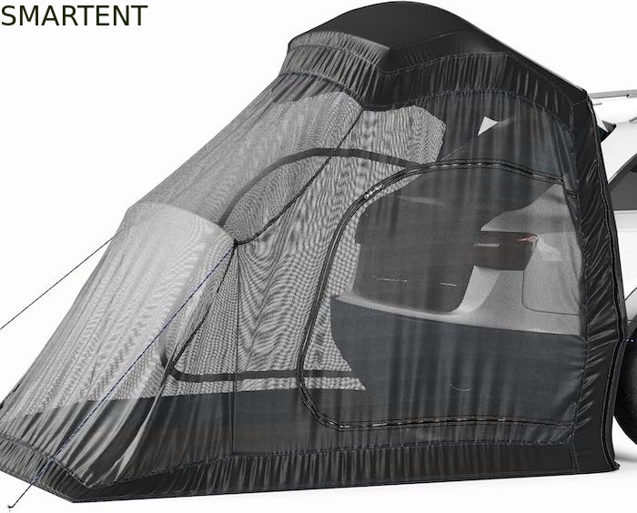 183*183*213CM Black Waterproof Coated Polyester Auto Camping Tent Compact Car Shelter Easy Setup For 2-4 People supplier